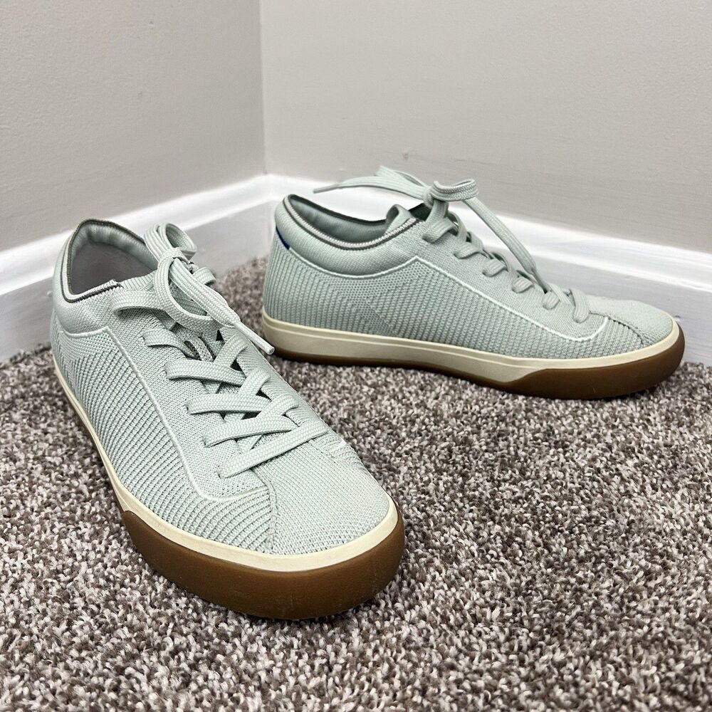 Rothy’s The Lace Up Sneaker Spearmint Light Green Knit